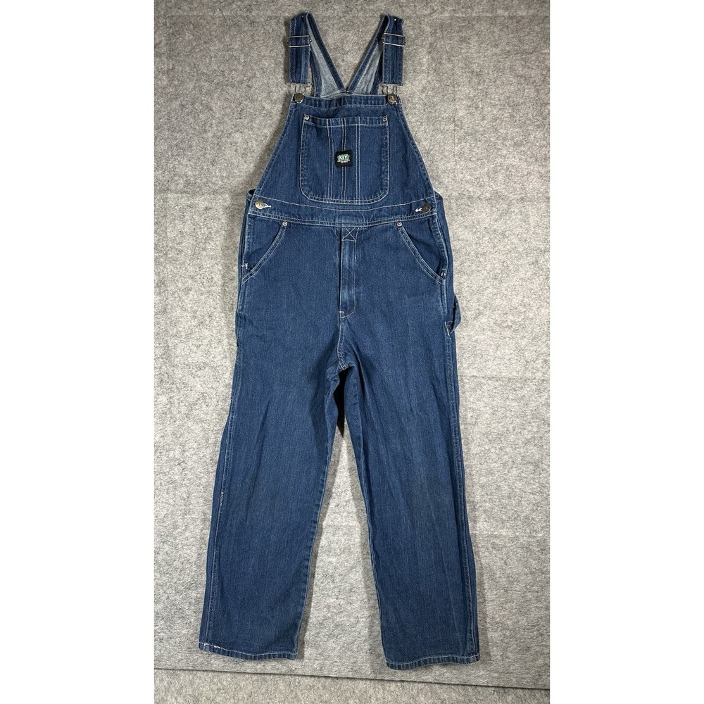 Key Overalls Kids Size 14 Blue Denim Carpenter Jean Bib Adjustable Vintage